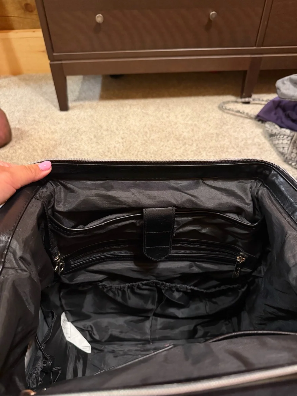 BEIS Black Baby Bag Backpack with Front Zip Pocket